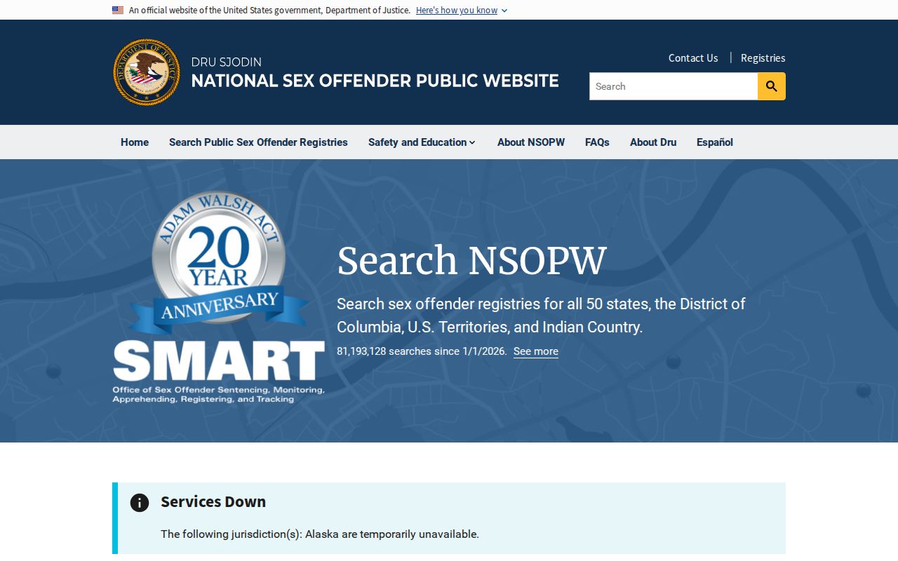 National sex offender search for Catoosa County cross-state registry checks