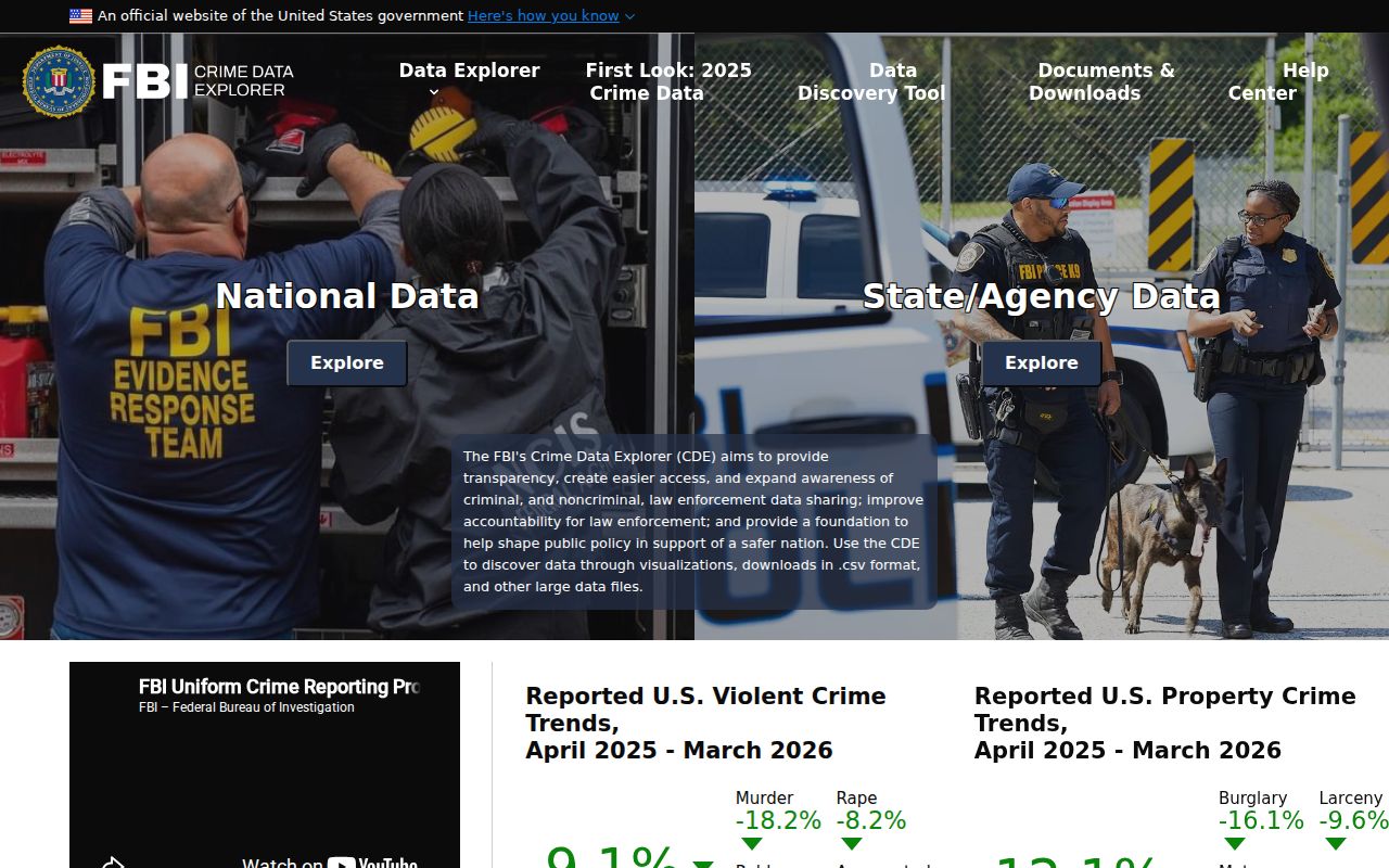 Fort Oglethorpe criminal records FBI crime data search