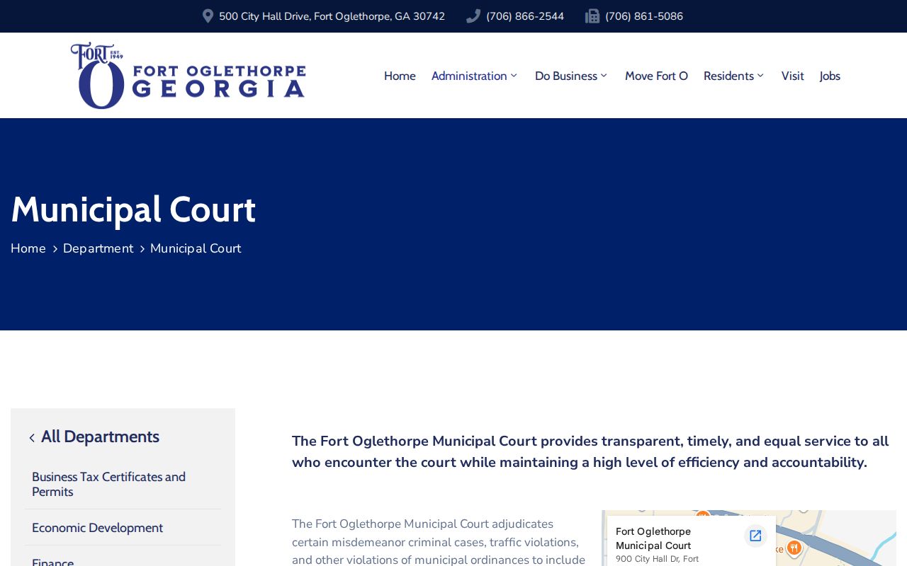 Fort Oglethorpe criminal records municipal court page
