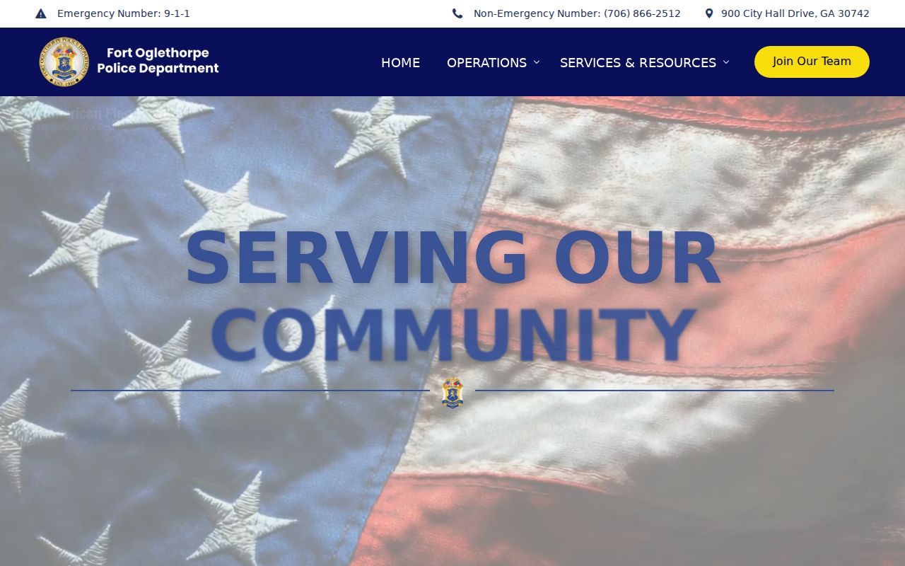 Fort Oglethorpe criminal records police department page